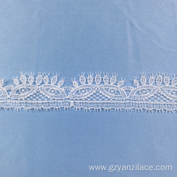 White Bridal Thick Lace Trim by Yard